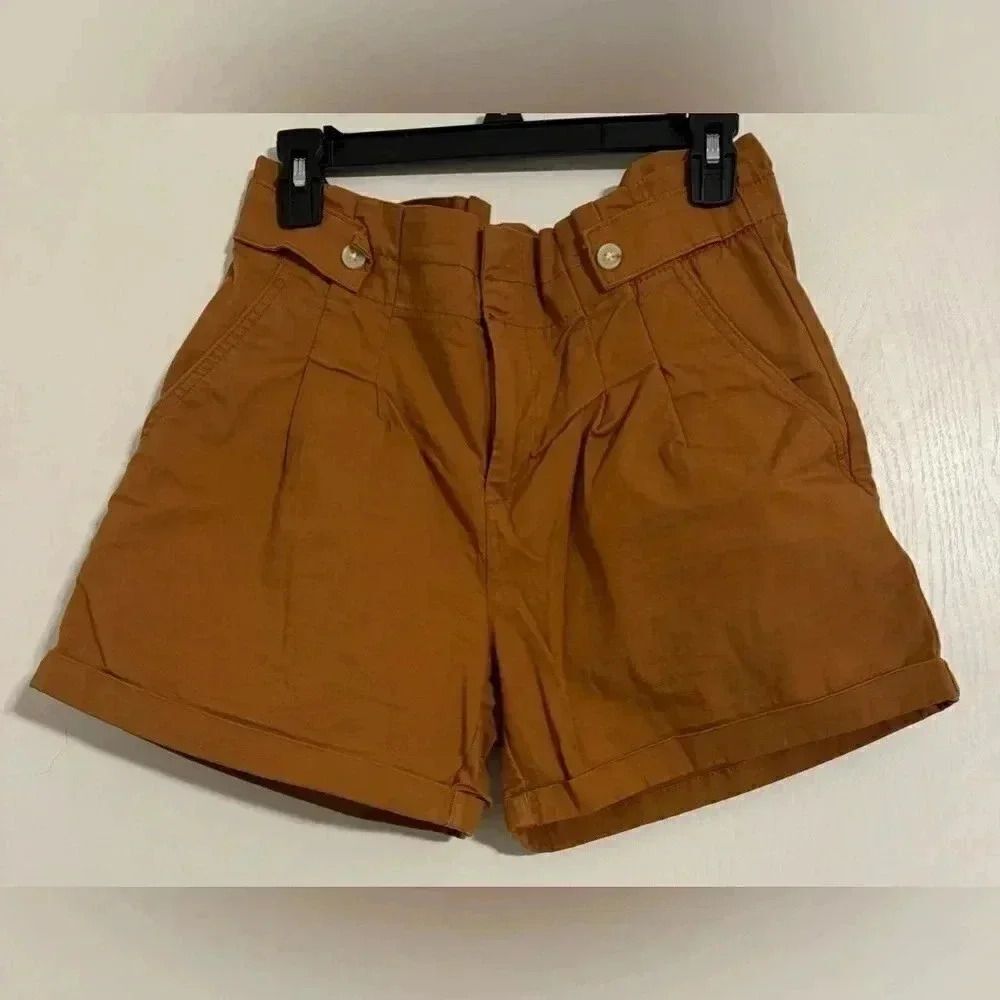 Liz Claiborne Pleated shorts | Rust Brown Color | Rolled up | Size 6 - Picture 8 of 11